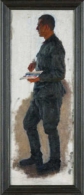 Лактионов Александр Иванович. Танкист в профиль (этюд к картине «Герой Советского Союза капитан Н.В. Юдин в гостях у танкистов»)